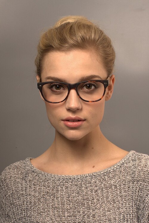 Amber Matte Tortoise Wood-textureEyeglass Frames for Women from EyeBuyDirect