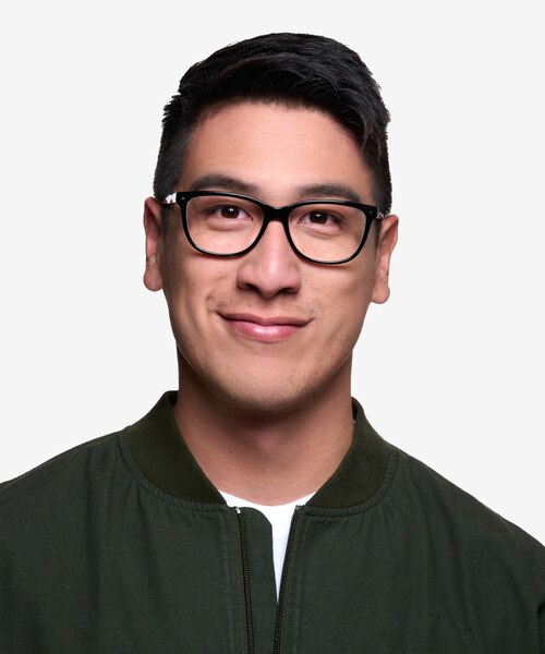 Allure Noir AcétateMontures de lunettes de vue pour Hommes d'EyeBuyDirect