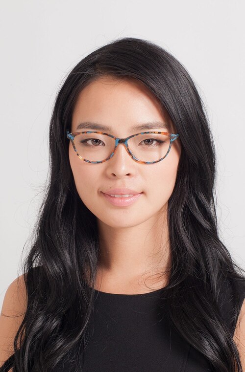 Coco Blue & Floral AcetateEyeglass Frames for Women from EyeBuyDirect