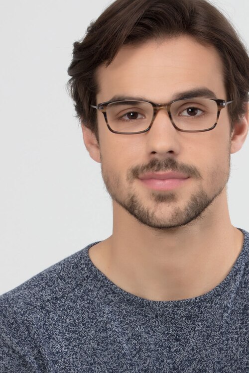 Dreamer Brown & Striped Acetate-metalEyeglass Frames for Men from EyeBuyDirect