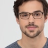 Dreamer Brown & Striped Acetate-metalEyeglass Frames for Men from EyeBuyDirect