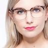 Charleston Silver & Floral Plastic-metalEyeglass Frames for Women from EyeBuyDirect
