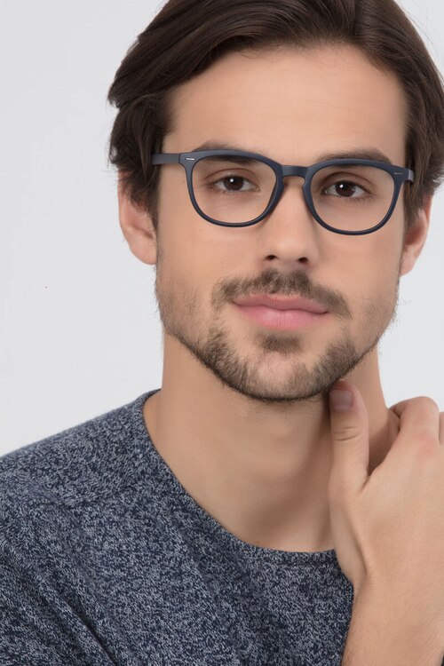 Yolo Matte Navy PlasticEyeglass Frames for Men from EyeBuyDirect