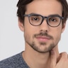 Yolo Matte Navy PlasticEyeglass Frames for Men from EyeBuyDirect