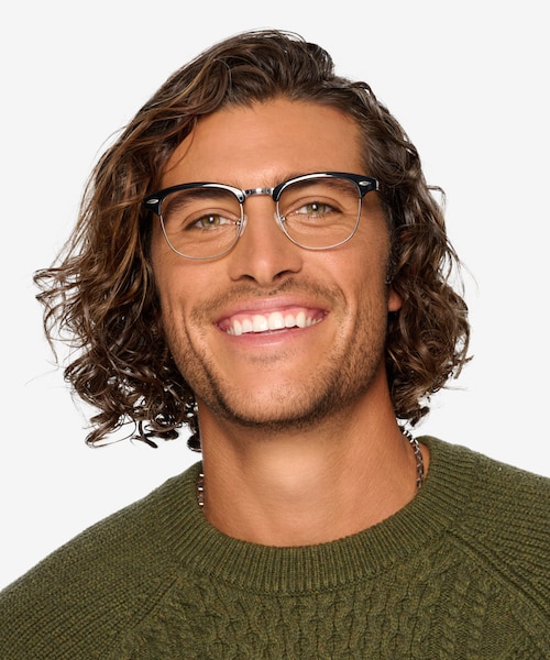 Coexist Black & Silver Plastic, MetalEyeglass Frames for Men from EyeBuyDirect