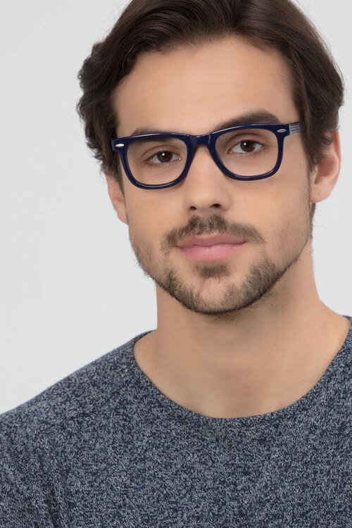 Blizzard Bleu marine AcétateMontures de lunettes de vue pour Hommes d'EyeBuyDirect