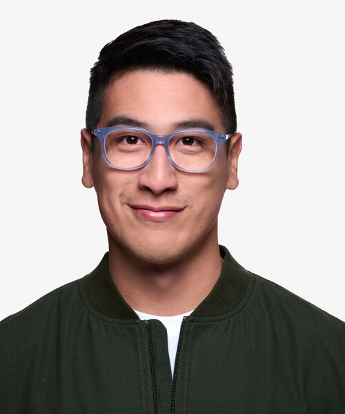 Brittany Clear Blue AcetateEyeglass Frames for Men from EyeBuyDirect