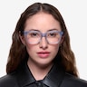 Brittany Clear Blue AcetateEyeglass Frames for Women from EyeBuyDirect