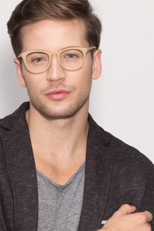 Providence Yellow Wood-textureEyeglass Frames for Men from EyeBuyDirect