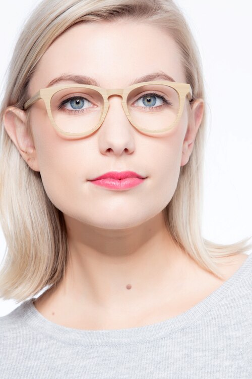 Providence Yellow Wood-textureEyeglass Frames for Women from EyeBuyDirect