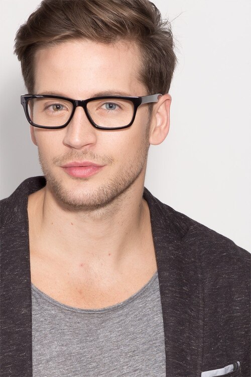 Seattle Noir AcétateMontures de lunettes de vue pour Hommes d'EyeBuyDirect