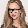 Oslo Shiny Black AcetateEyeglass Frames for Women from EyeBuyDirect