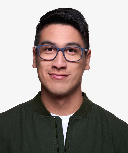 Bristol Matte Navy AcetateEyeglass Frames for Men from EyeBuyDirect