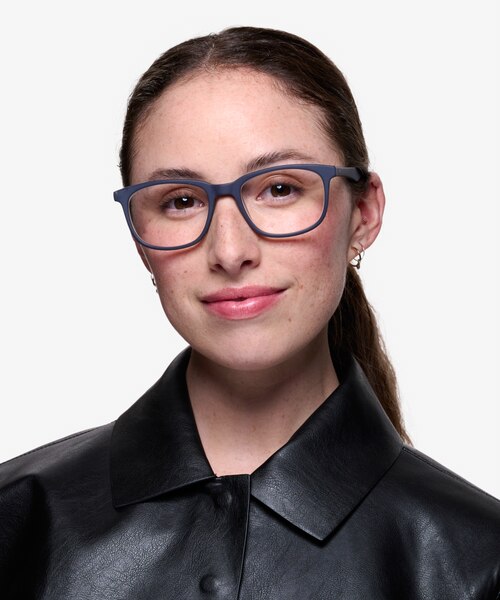 Bristol Matte Navy AcetateEyeglass Frames for Women from EyeBuyDirect