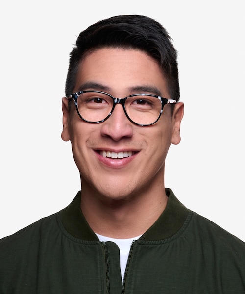 Hepburn Gray & Floral AcetateEyeglass Frames for Men from EyeBuyDirect