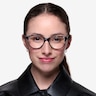 Hepburn Gray & Floral AcétateMontures de lunettes de vue pour Femmes d'EyeBuyDirect