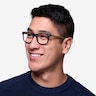 Montreal Matte Black AcétateMontures de lunettes de vue pour Hommes d'EyeBuyDirect