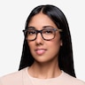 Montreal Matte Black AcétateMontures de lunettes de vue pour Femmes d'EyeBuyDirect