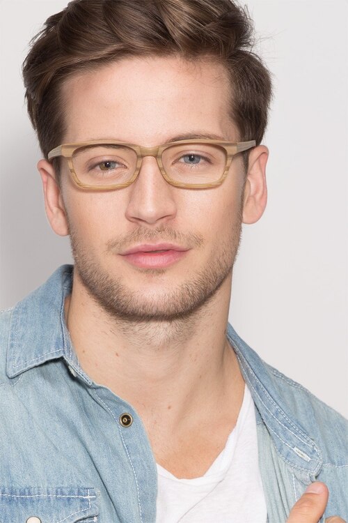 Mesquite Brown & Striped Wood-textureEyeglass Frames for Men from EyeBuyDirect