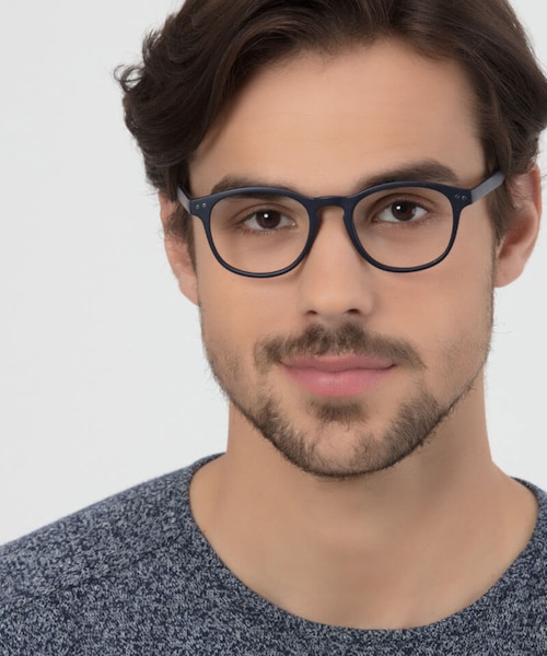 Instant Crush Matte Navy PlasticEyeglass Frames for Men from EyeBuyDirect