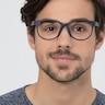 Warren Matte Navy PlasticEyeglass Frames for Men from EyeBuyDirect