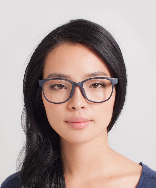 Warren Matte Navy PlasticEyeglass Frames for Women from EyeBuyDirect