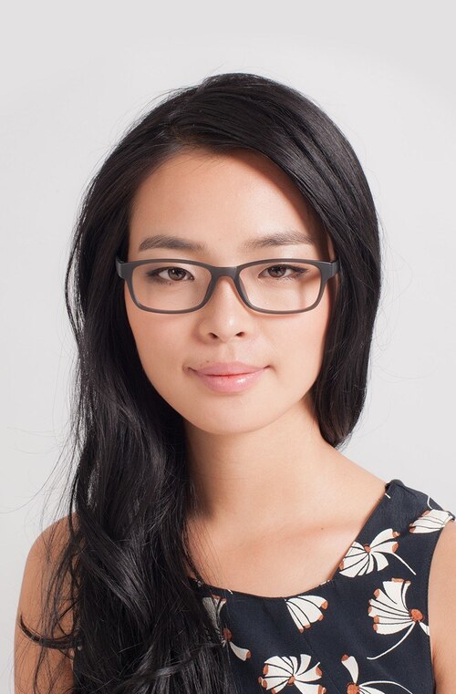 Danny Matte Gray PlasticEyeglass Frames for Women from EyeBuyDirect
