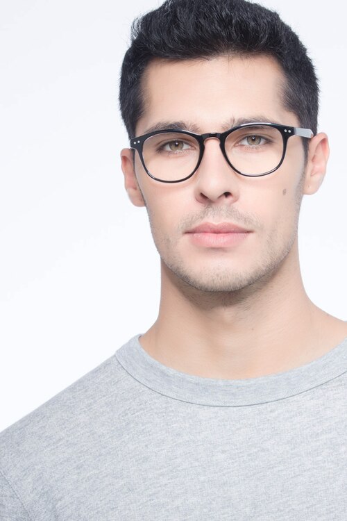 Instant Crush Clear & Black PlasticEyeglass Frames for Men from EyeBuyDirect