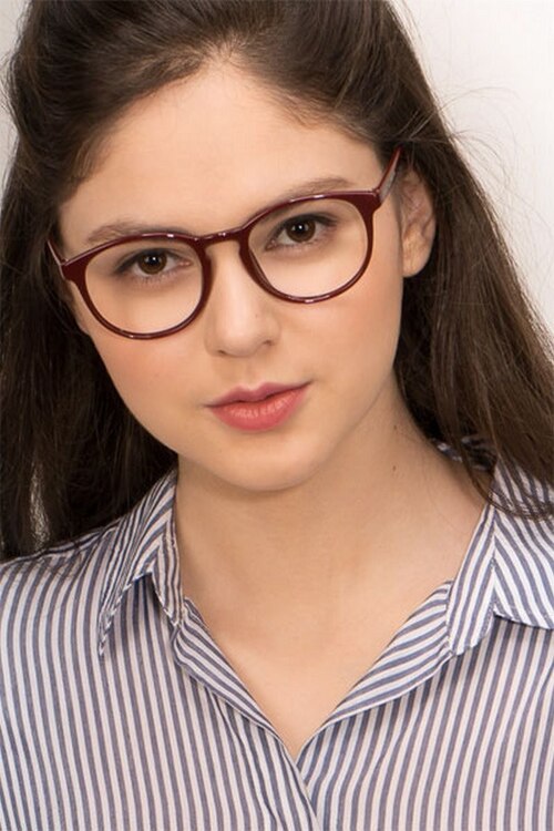 Muse Dark Red PlasticEyeglass Frames for Women from EyeBuyDirect