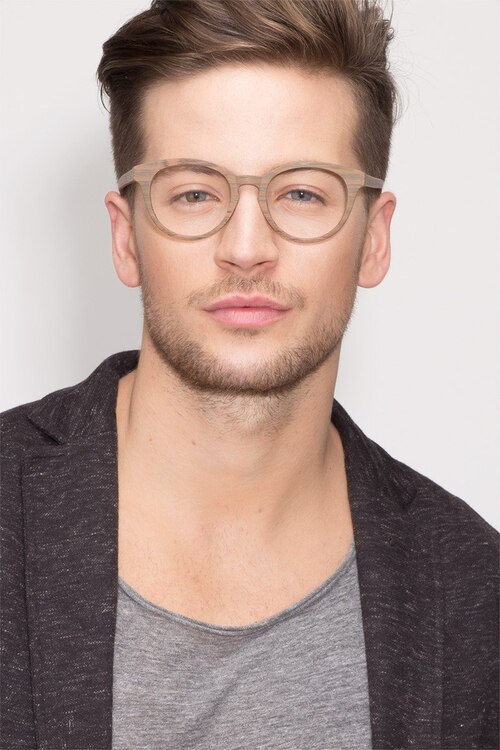 Stanford Brown & Striped AcetateEyeglass Frames for Men from EyeBuyDirect