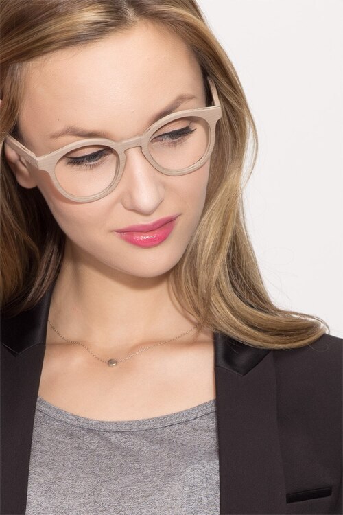 Breeze Beige AcetateEyeglass Frames for Women from EyeBuyDirect