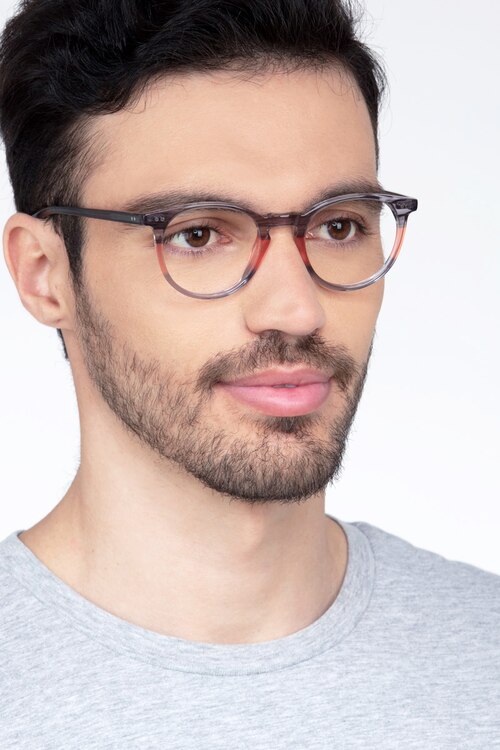 Kyoto Gray Clear AcetateEyeglass Frames for Men from EyeBuyDirect