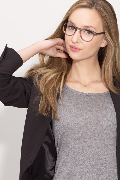 Kyoto Gray Clear AcetateEyeglass Frames for Women from EyeBuyDirect