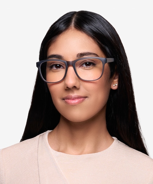 Milo Matte Gray PlasticEyeglass Frames for Women from EyeBuyDirect