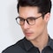 Dinah Matte Black Plastique Montures de lunettes de vue pour Hommes d'EyeBuyDirect