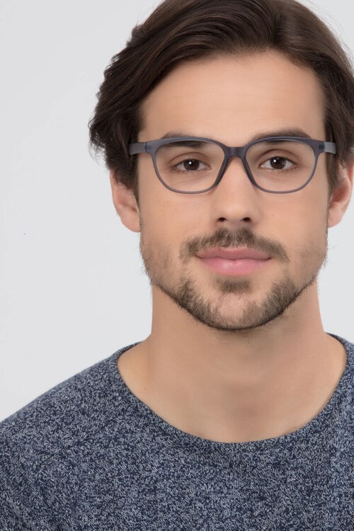 Moody Matte Gray PlastiqueMontures de lunettes de vue pour Hommes d'EyeBuyDirect