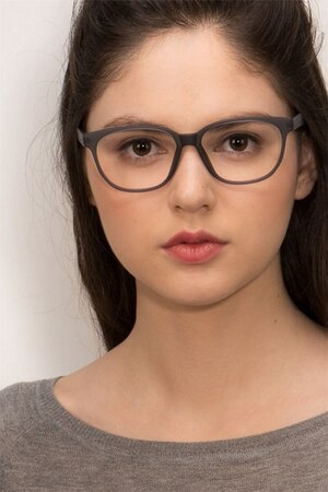 Matte Gray Moody -  Lightweight Plastic Eyeglasses
