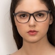 Moody Matte Gray PlasticEyeglass Frames for Women from EyeBuyDirect