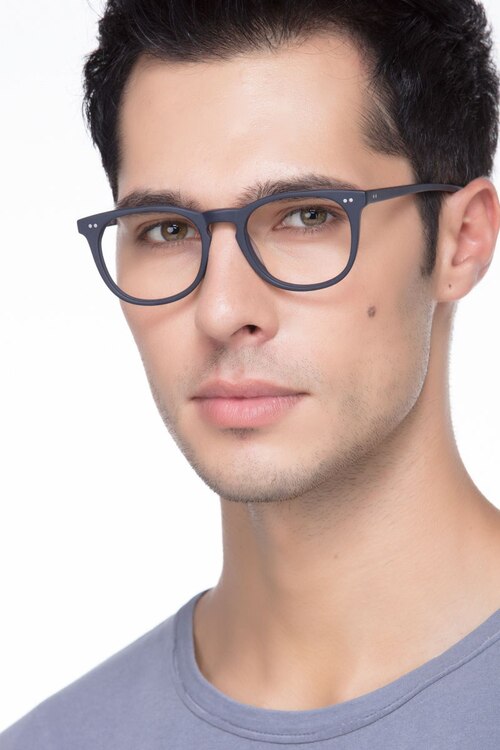Providence Matte Navy AcetateEyeglass Frames for Men from EyeBuyDirect