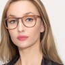 Providence Brown Striped AcetateEyeglass Frames for Women from EyeBuyDirect