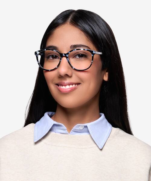 Gray Floral Hepburn -  Acetate Eyeglasses