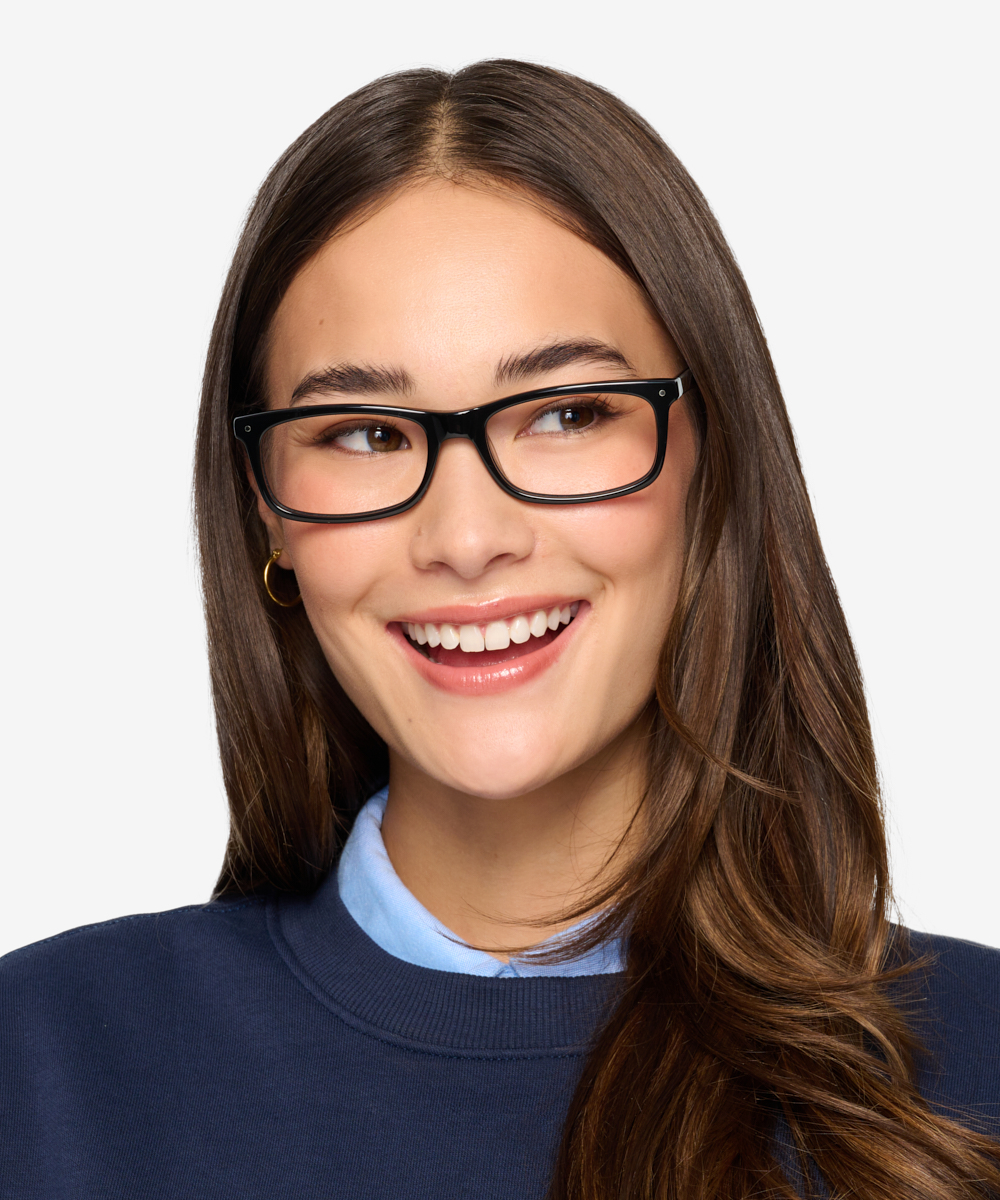 Mandi Rectangle Black Full Rim Eyeglasses Eyebuydirect Canada