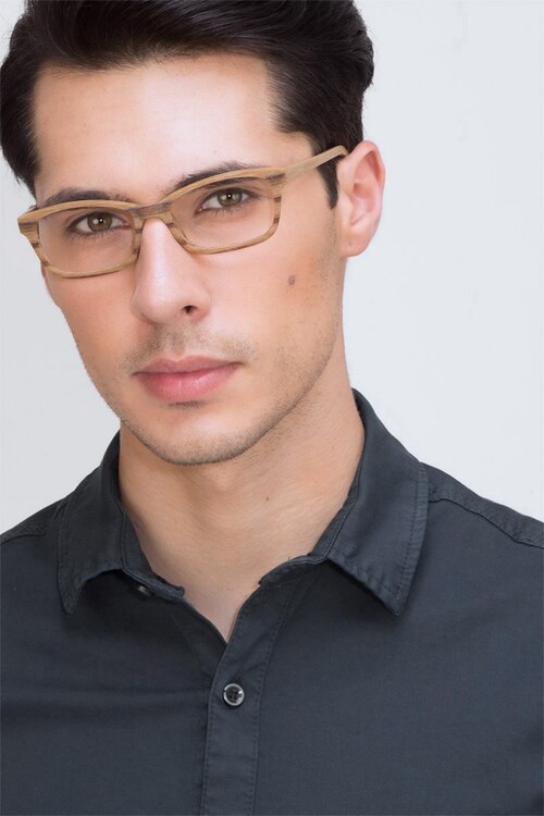 Mesquite Brown Striped AcetateEyeglass Frames for Men from EyeBuyDirect