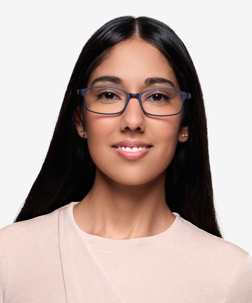 Broad Navy PlasticEyeglass Frames for Women from EyeBuyDirect