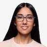 Broad Navy PlasticEyeglass Frames for Women from EyeBuyDirect