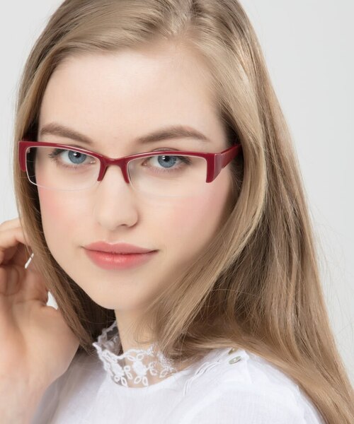 Diane Red PlasticEyeglass Frames for Women from EyeBuyDirect