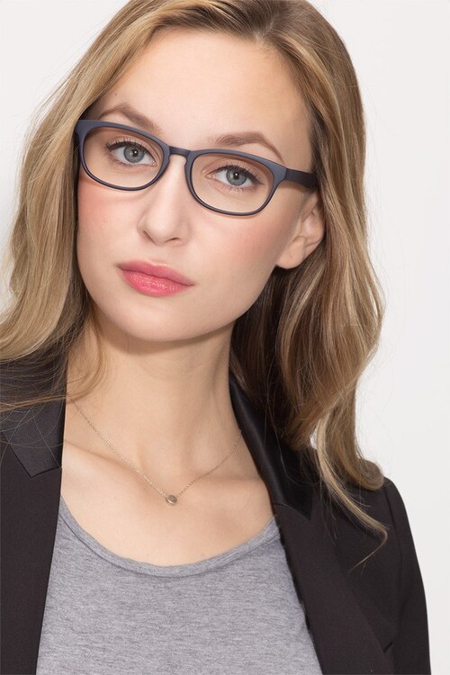 Drums Navy PlasticEyeglass Frames for Women from EyeBuyDirect