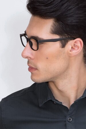 Matte Black Drums -  Lightweight Plastic Eyeglasses