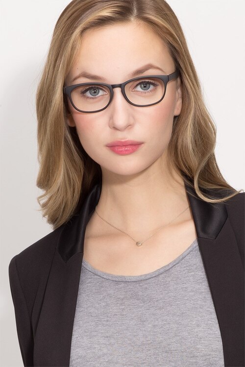 Drums Matte Black PlastiqueMontures de lunettes de vue pour Femmes d'EyeBuyDirect
