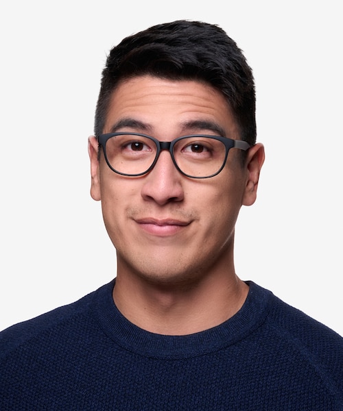 Moody Matte Black PlasticEyeglass Frames for Men from EyeBuyDirect